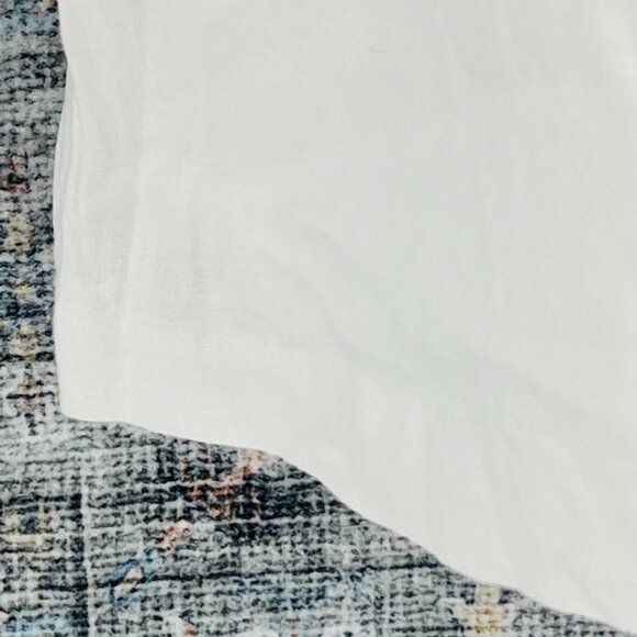 J McLaughlin Shift Dress Size M White Embroidered 100% Linen Pockets Knee Length - Picture 5 of 12